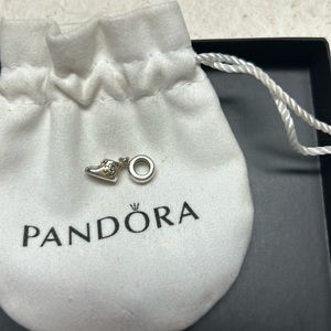 Pandora retired baby bootie dangle with blue cz stone